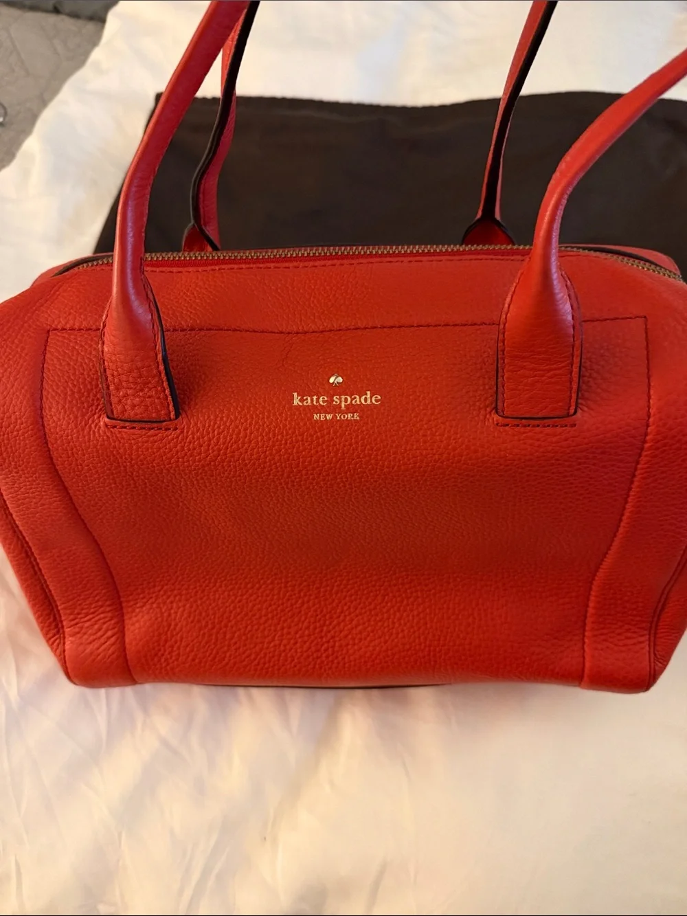 kate spade red pebbled shoulder bag